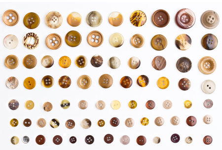 collection of various buttons on white background