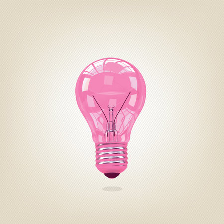 Pink Light Bulb- Illustrationのイラスト素材