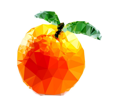 Triangle polygonal orange fruit Illustrationのイラスト素材