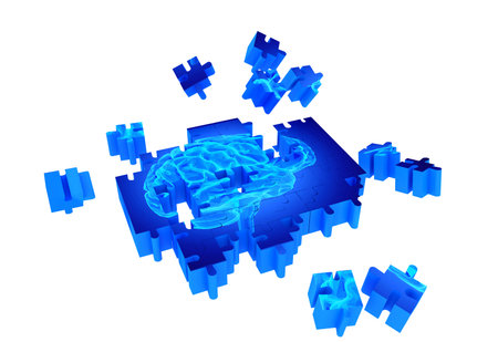 Human brain research and memory loss as symbol of alzheimerの写真素材