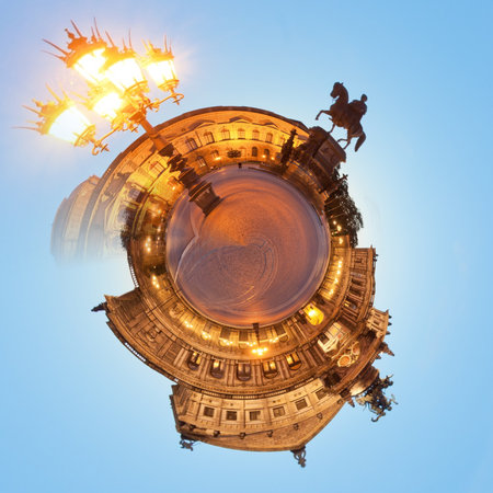 Visiting the Semper Opera of Dresden at night from a tiny world perspective