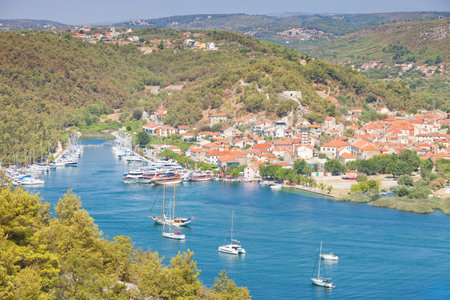 Skradin, Croatia, Europe - Visiting the the beautiful old town of Skradinの写真素材