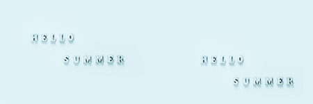 Text of wooden letters Hello summer on blue background. Summer time concept. New season. Summer...