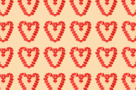Heart of beautiful hearts for Valentines Day. Festive hearts for declaration of love and strong relationship. Pattern.の写真素材