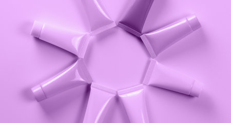 Layout of an empty tube for cream or gel. Womens cosmetics and hygiene.