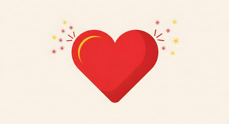 Sparkling heart with radiating light. Accentuates love for saint feastの素材