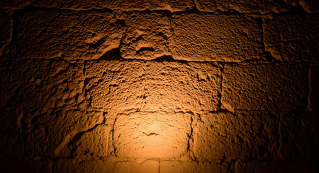 Aged brick wall. Rustic vintage backdrop and architectural element.の素材