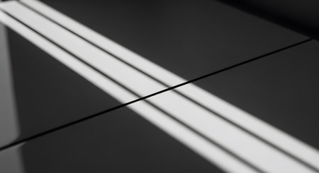 Modern minimalist composition. Black and white streaks, polished sharp angles.の素材