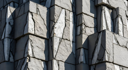 Geometrical stone blocks. Architectural details. Modern design.の素材