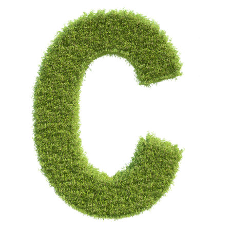 Letter of the grass,isolated,white backgroundの写真素材