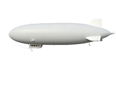 Illustrate of a airship , isolated ,white backgroundの写真素材