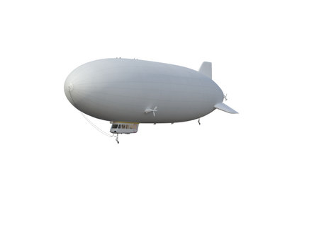 Illustrate of a airship , isolated ,white backgroundの写真素材