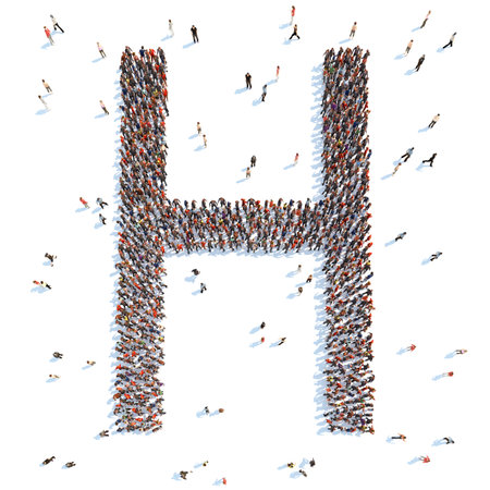 illustration of a letter with people,isolatedの写真素材