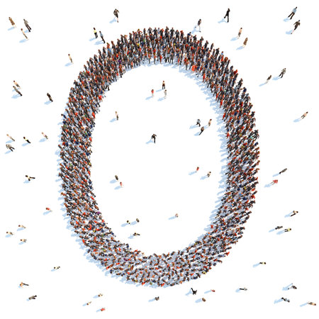 illustration of a letter with people,isolatedの写真素材