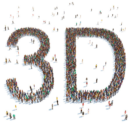 Illustration of a letter with people,isolatedの写真素材