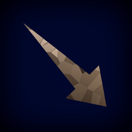 Golden broken arrow on a dark background. Symbolizing technology. Direction.の写真素材