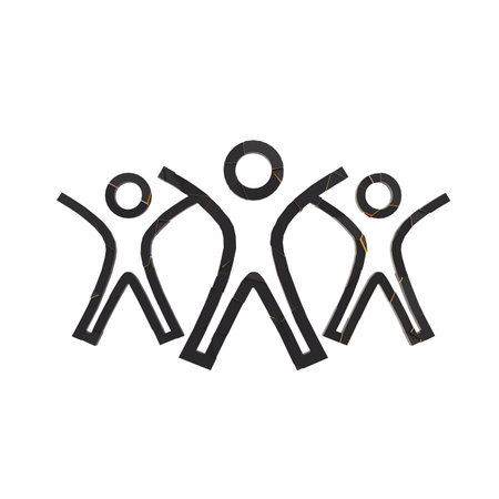 Man of the black, cracked. Isolated , white background .の写真素材