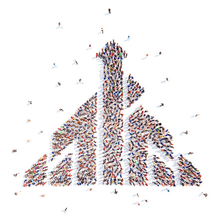 People in the form of an abstract symbol business.の写真素材