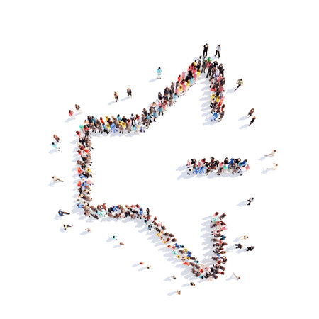 Large group of people in the form of sound icon. Isolated, white background.の写真素材