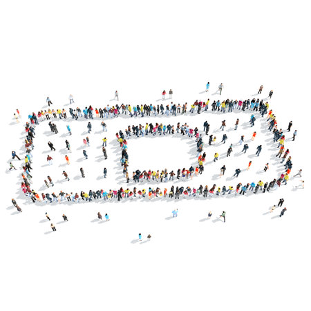 A group of people in the shape of a band-aid, medicine, isolated, cartoon, white background.の写真素材
