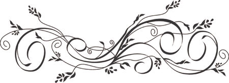 Vector floral and scroll black ornamentのイラスト素材