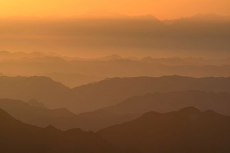 Dawn in mountains. の写真素材