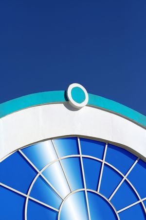 Abstract architectural background. The sky and detail of a buildingの写真素材