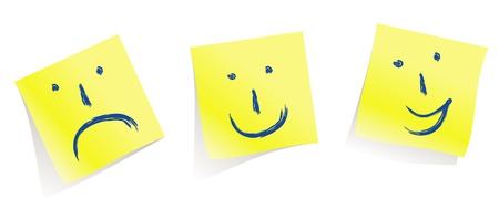 emotional  faces :-)  :-(  :-Dmemory yellow pages / vectorMake mood!のイラスト素材