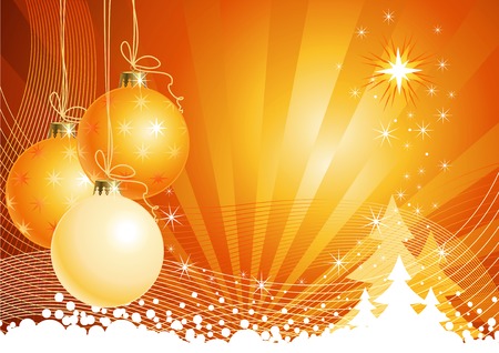 Christmas background with decorations / vector / The layers are separatedのイラスト素材