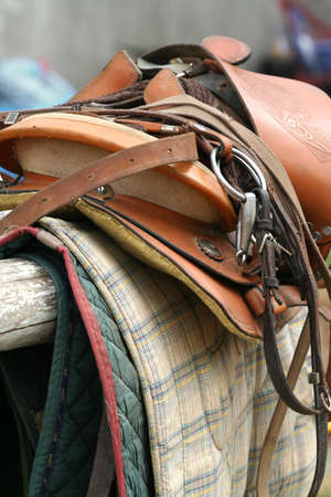 Saddle Up / Horse Equipment / close-upの写真素材
