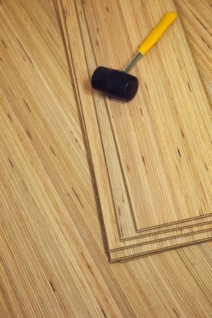 laminate  \ carpentry \ background with light-brown coverの写真素材