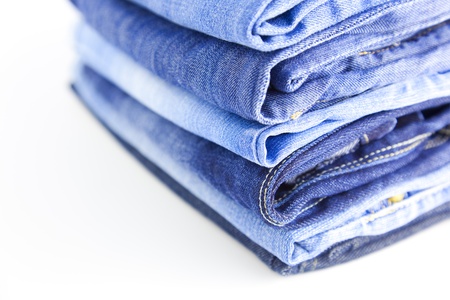 Blue Jeans isolated on white background with copy space for your text