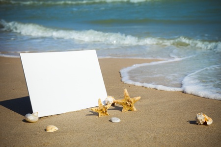 Summer,  sea  / Empty beach paper, you add the announcement.の写真素材
