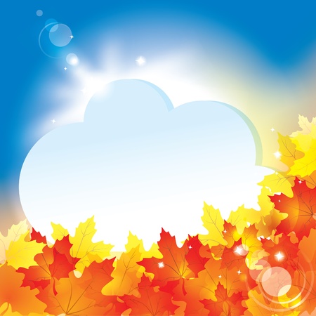 Autumn background with leaves and copy space for your text / eps10のイラスト素材