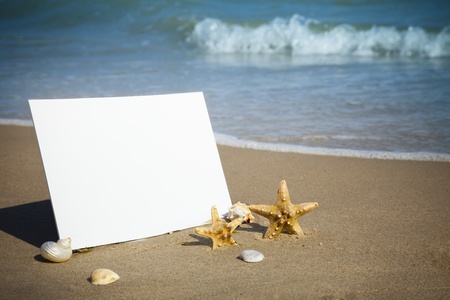 Summer,  sea  / Empty beach paper, you add the announcement.の写真素材