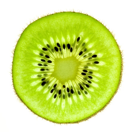 Slice of a fresh Kiwi / Super Macro /  back litの写真素材
