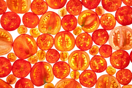 Abstract Background of Different Sizes Tomato Slices    Original の写真素材