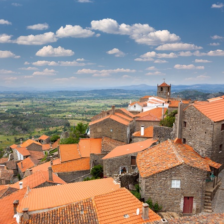 Aerial view of old european village   Monsanto   Portugalの写真素材