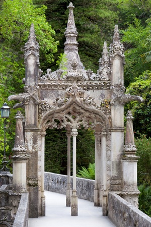 Old European Arhitecture in the park   Quinta da Regaleira Palace in Sintra, Lisbon, Portugalのeditorial素材