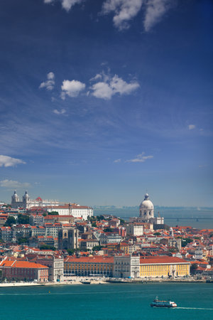 Panorama of Alfama and Graca, cityscape of Lisbon, Portugal, European travel - verticalの写真素材