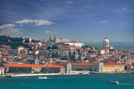 Panorama of Alfama and Graca, cityscape of Lisbon, Portugal, Europeの写真素材