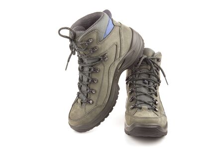 Trekking new extreme shoes isolated on whiteの写真素材