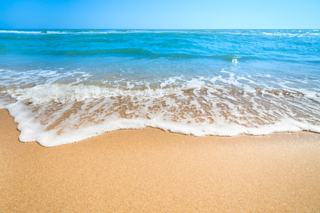 Summer Landscape - Relax on the  Beach, Blue Sea and Clean Sand with copy spaceの写真素材