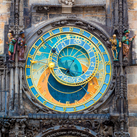 Prague Astronomical Clock (Orloj) in the Old Town Square in Prague, Czech Republic, Europe. Famous Landmarks in Prahaの写真素材