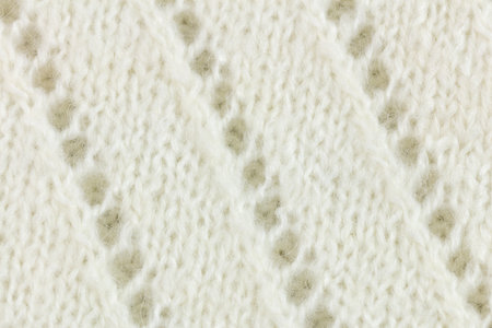 White wool knitted fabric texture background, warm and cozy - macro, big sizeの写真素材
