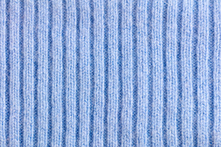 Light Blue woolen knitted striped fabric texture - background, big sizeの写真素材