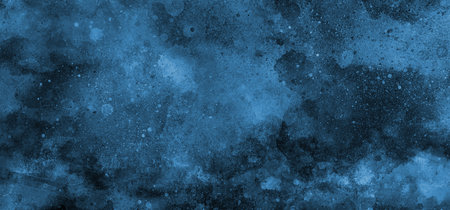 Blue abstract watercolor background banner frame with watercolor texture and splash, big sizeの写真素材