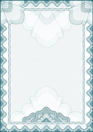 Elegant guilloche frame border for diploma or certificate / A4 verticalの写真素材
