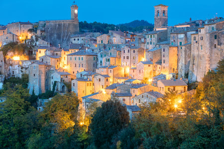 Old small town in the Province of Grosseto, Tuscany (Toscana), Italy, Europeの写真素材