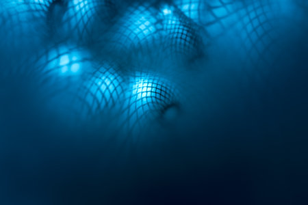 Abstract futuristic blue background. Shadows and silhouettes backdrop. Conceptual background designの写真素材